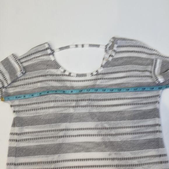 Charming Charlie Lightweight Striped Pullover Sweater Open Twisted Back Sz M - Picture 7 of 10